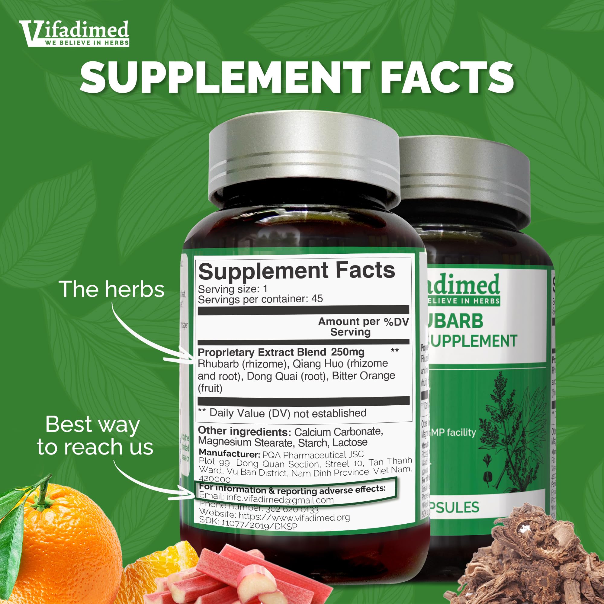 VIFADIMED Blended Vitamin & Mineral Supplement 30 Capsules with a glass of water