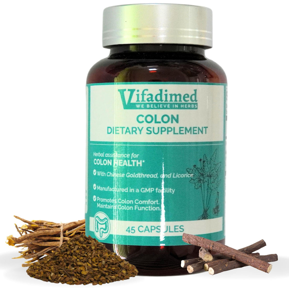 VIFADIMED Colon Herbal Supplement 60 Capsules front view