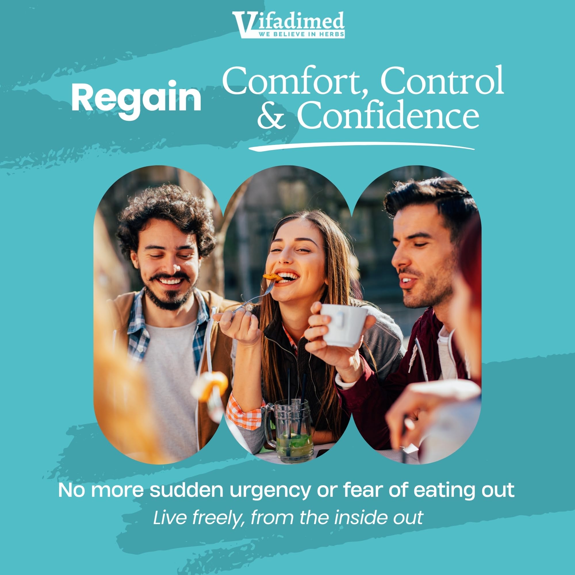 VIFADIMED Colon Herbal Supplement 60 Capsules side view