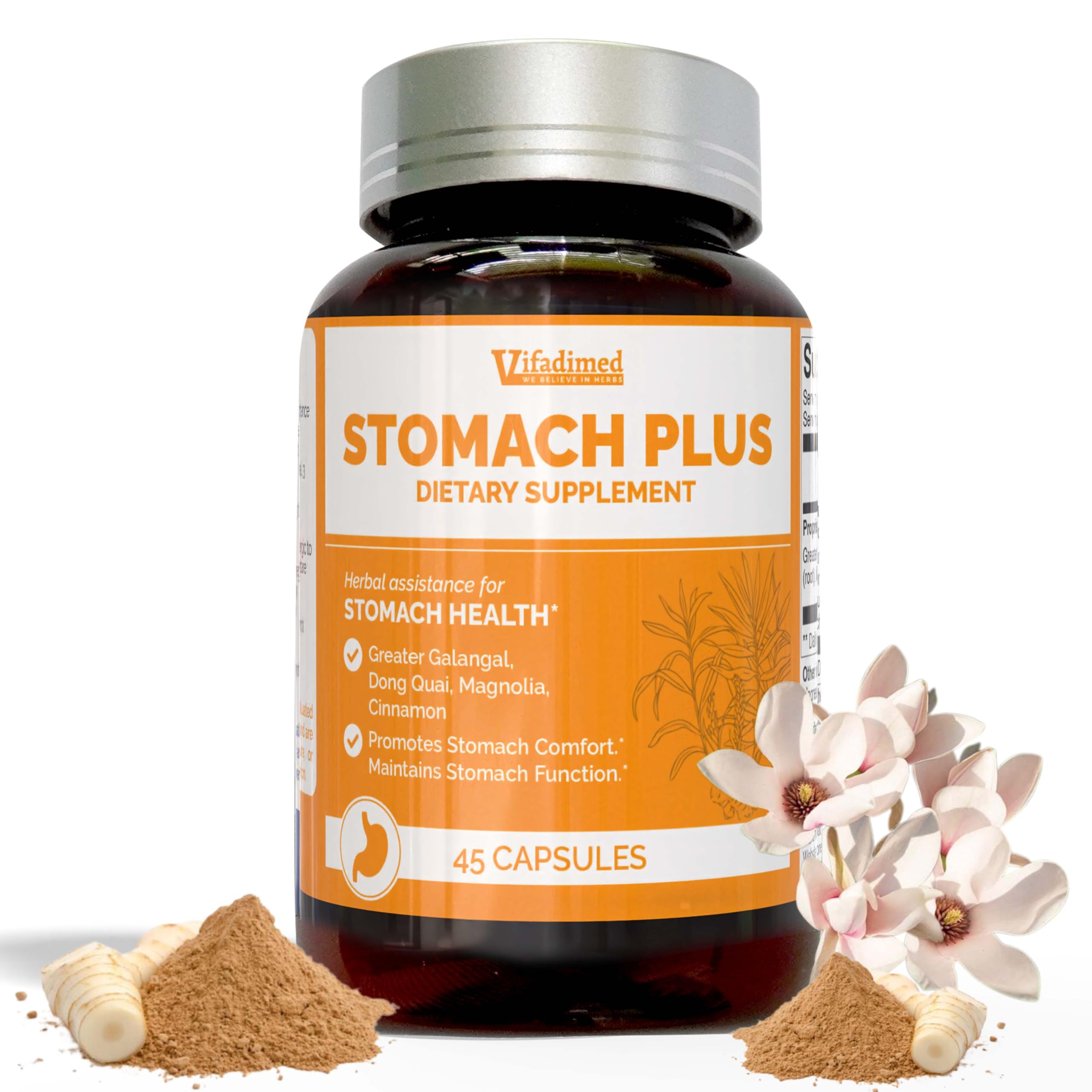 VIFADIMED Stomach Plus Herbal Supplement 60 Capsules front view