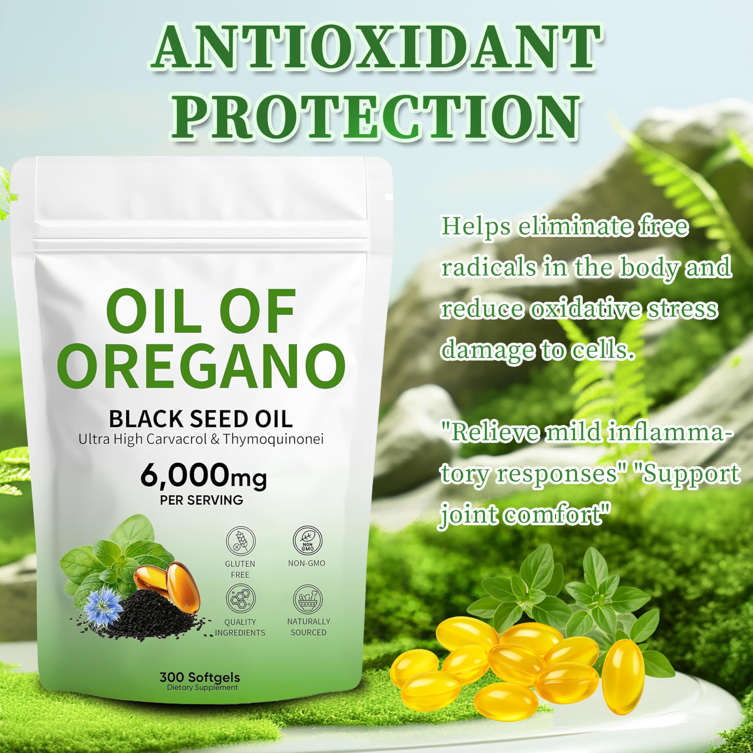vifdusi Oregano Oil Softgels side view showing softgel size