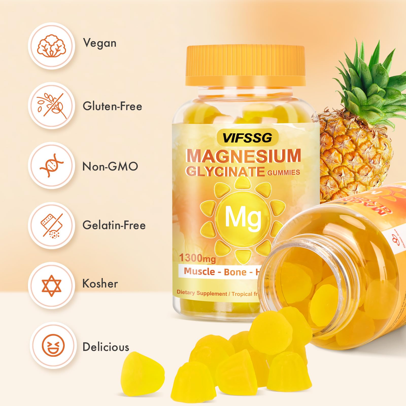 VIFSSG Magnesium Gummies in a bowl for serving