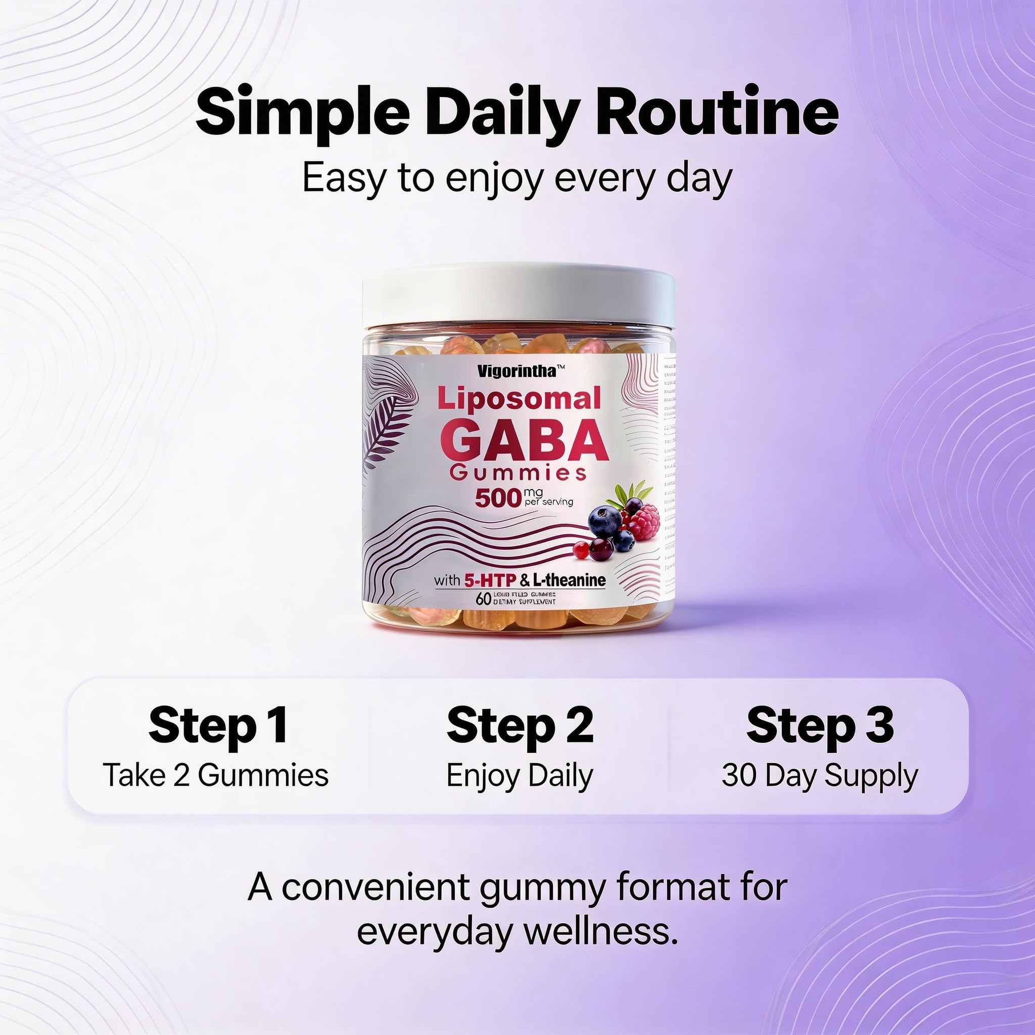 Vigorintha GABA Gummies showing dual-bottle format