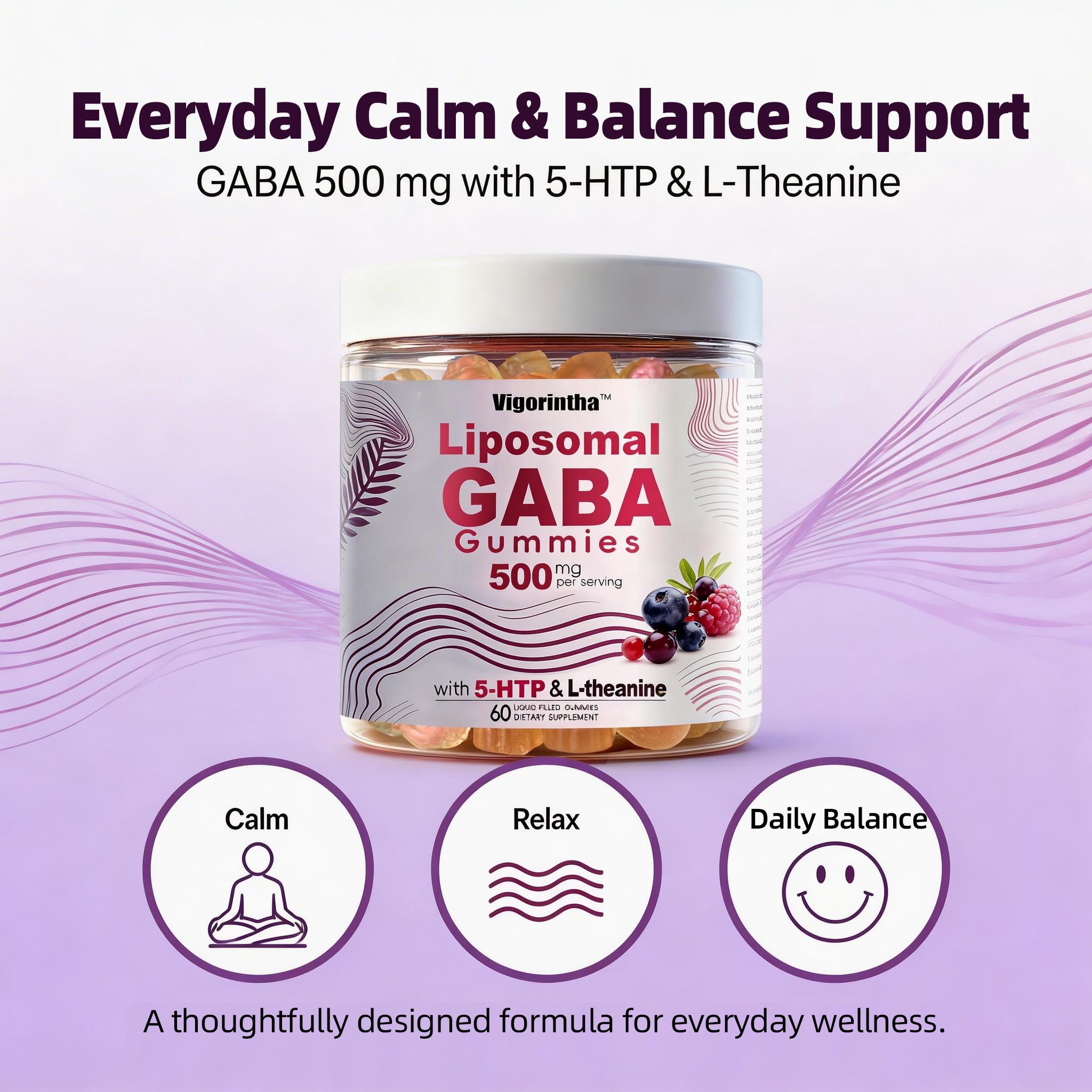 Vigorintha GABA Gummies side view showing gummy texture