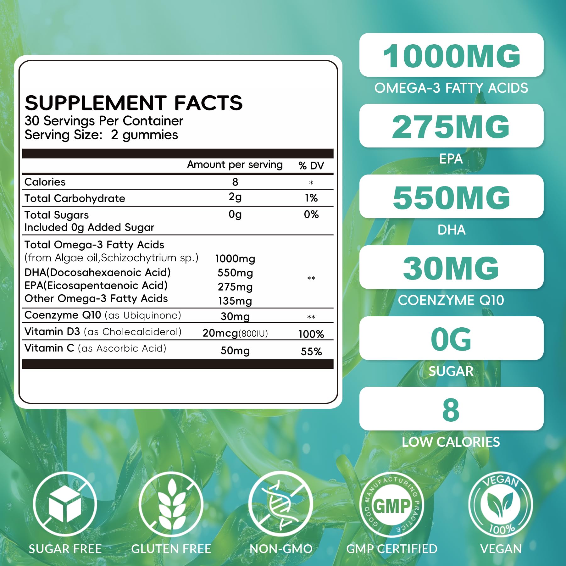 Vigorintha Omega-3 softgels close-up showing size and shape