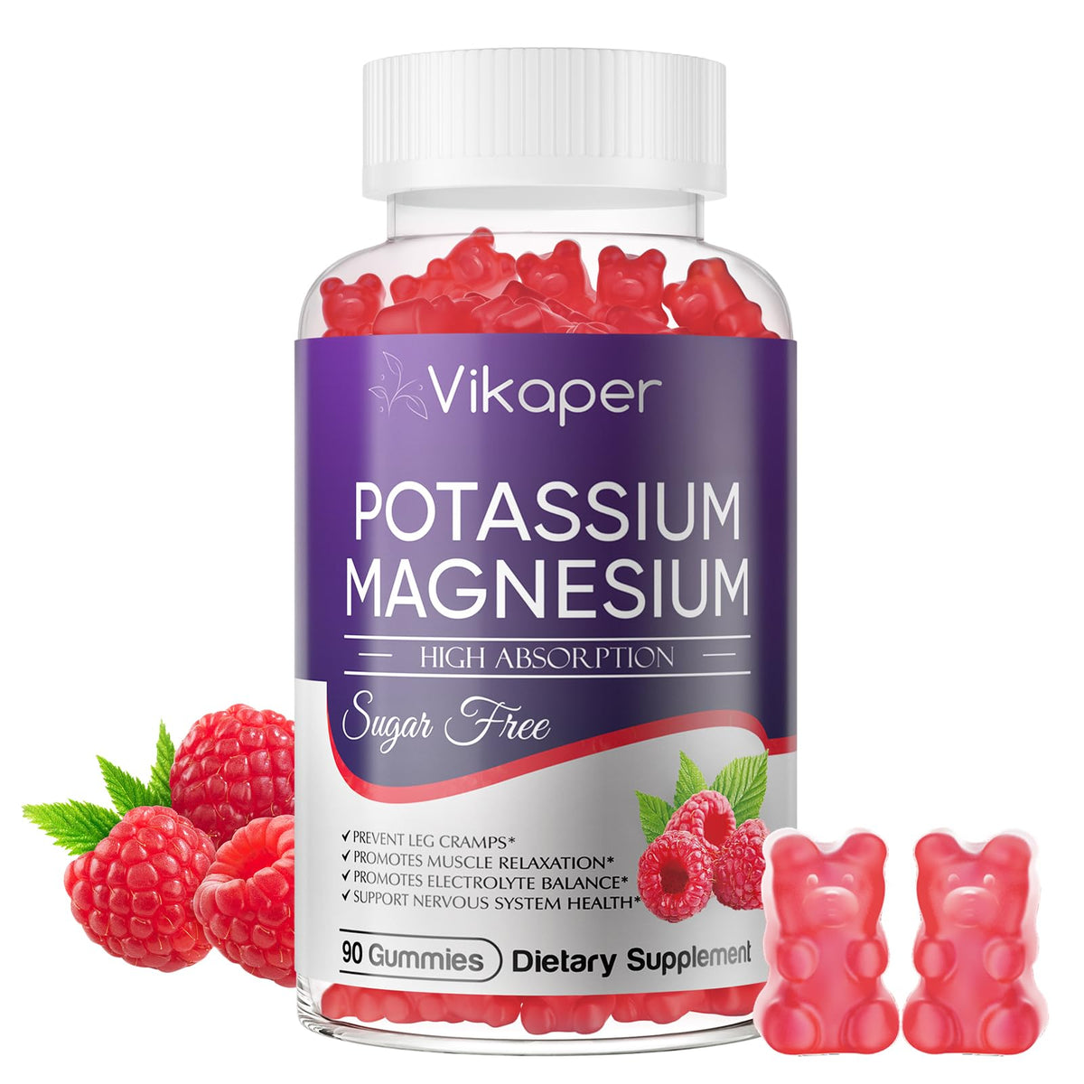 VIKAPER Potassium Magnesium Gummies bottle front view