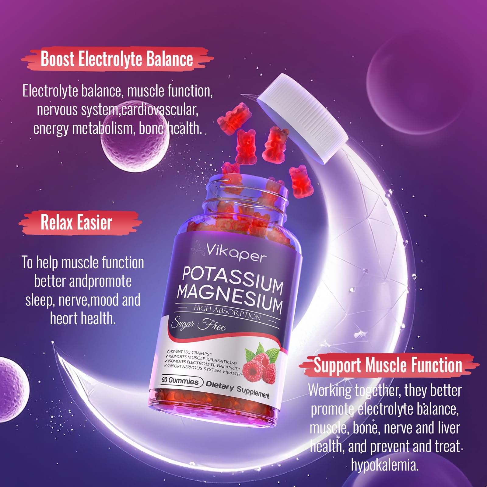 VIKAPER Potassium Magnesium Gummies nutritional information