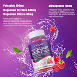 VIKAPER Potassium Magnesium Gummies raspberry flavour close-up