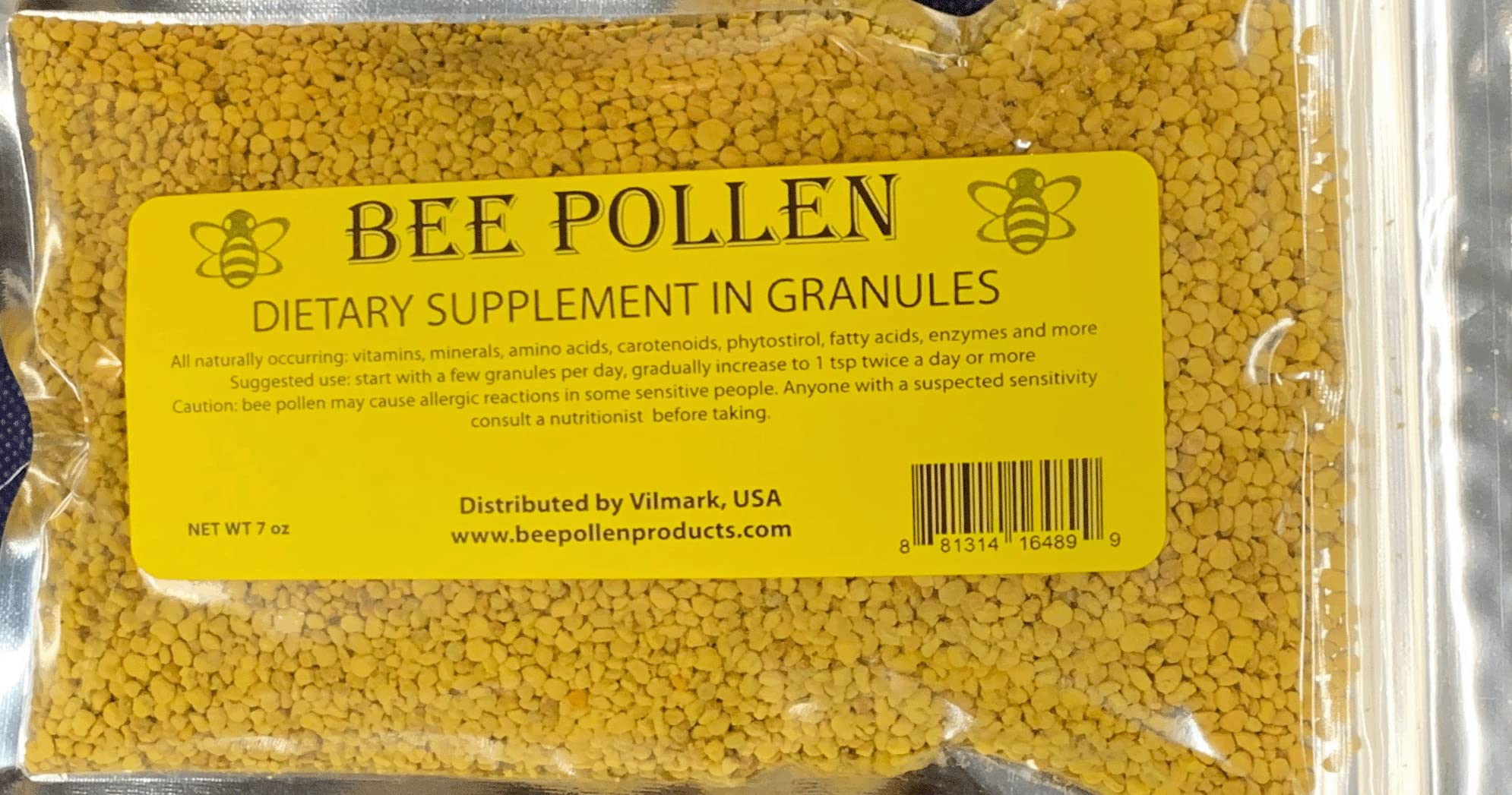 Vilmark Bee Pollen packaging side view