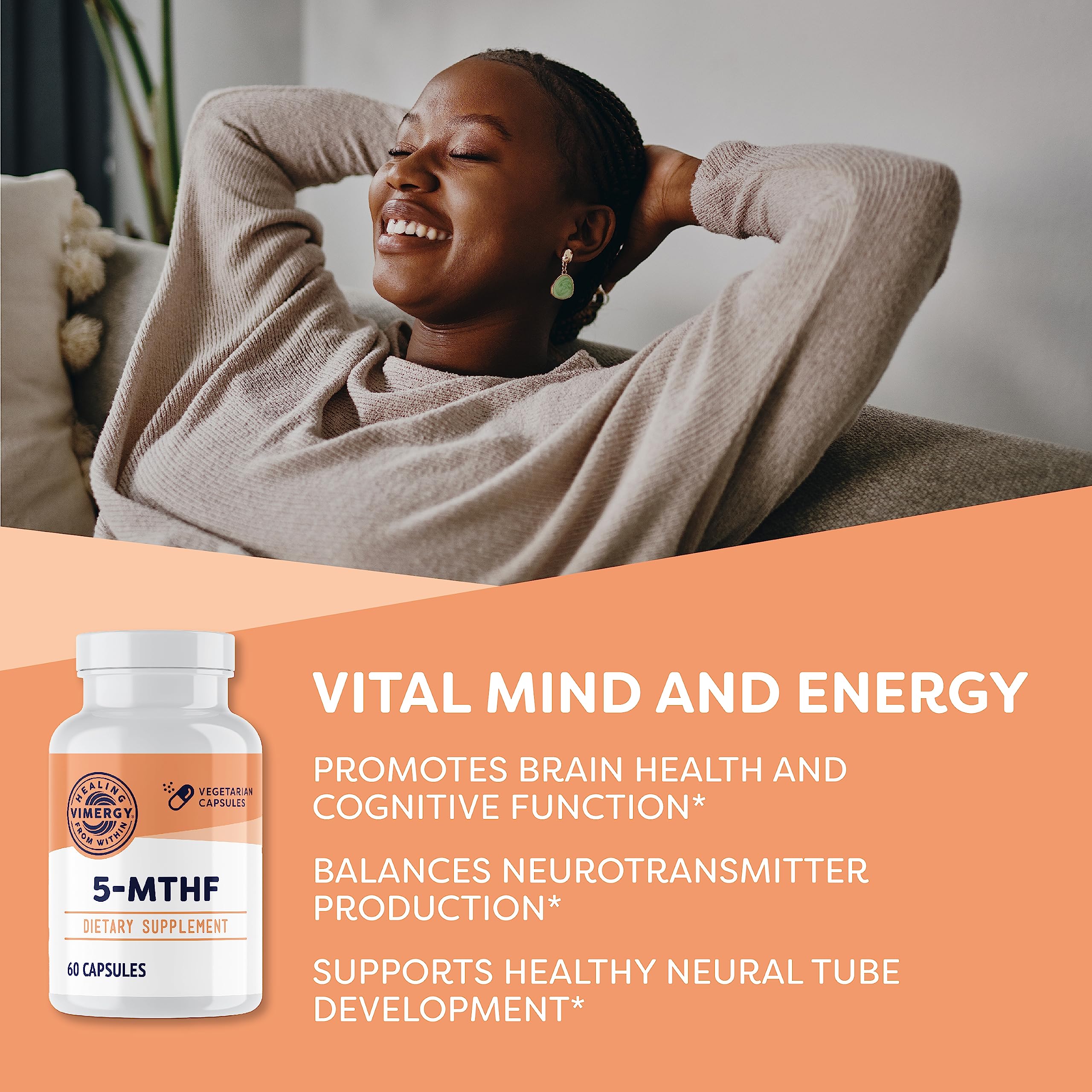 Vimergy 5-MTHF Capsules bottle with label