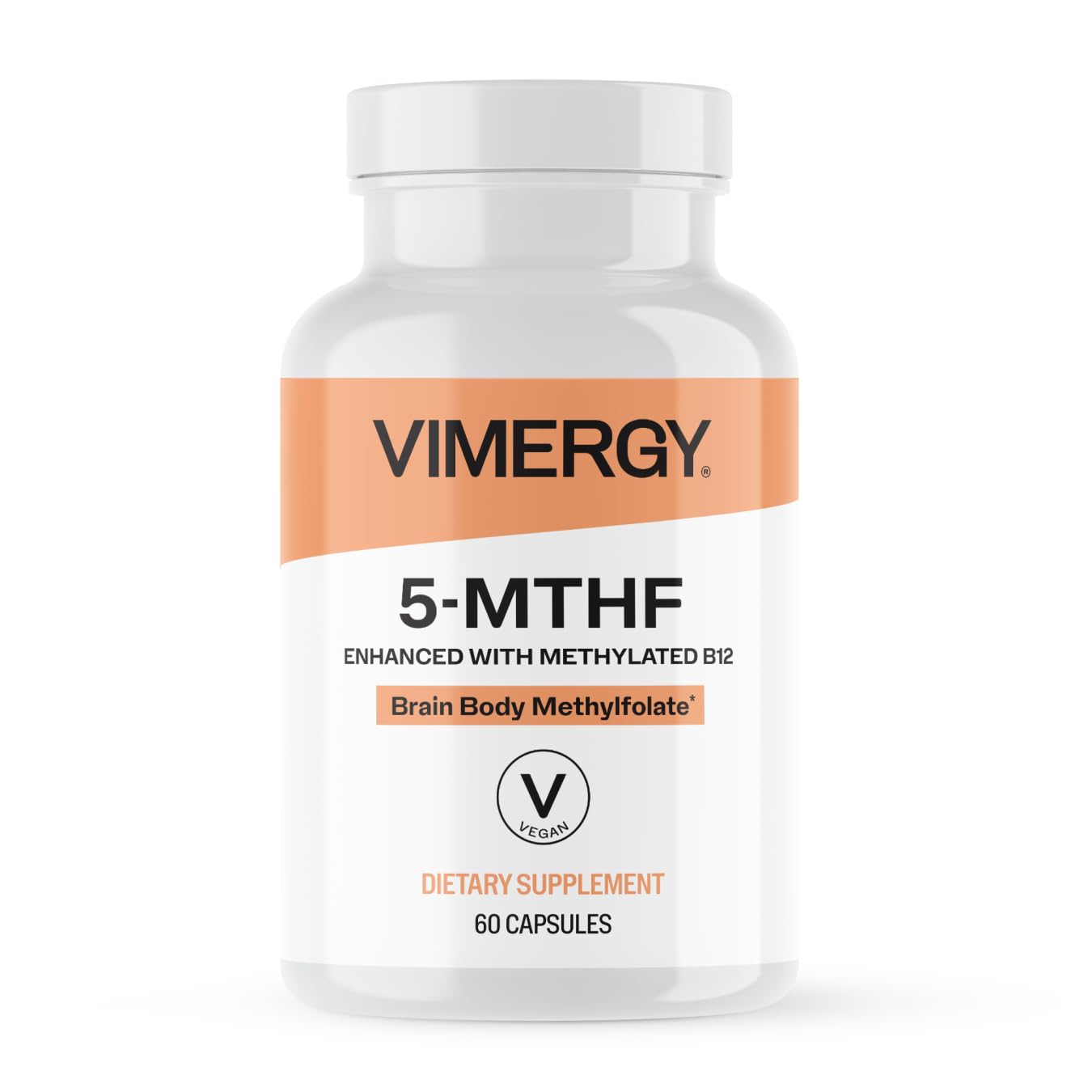 Vimergy 5-MTHF Folic Acid & B12 Capsules front view