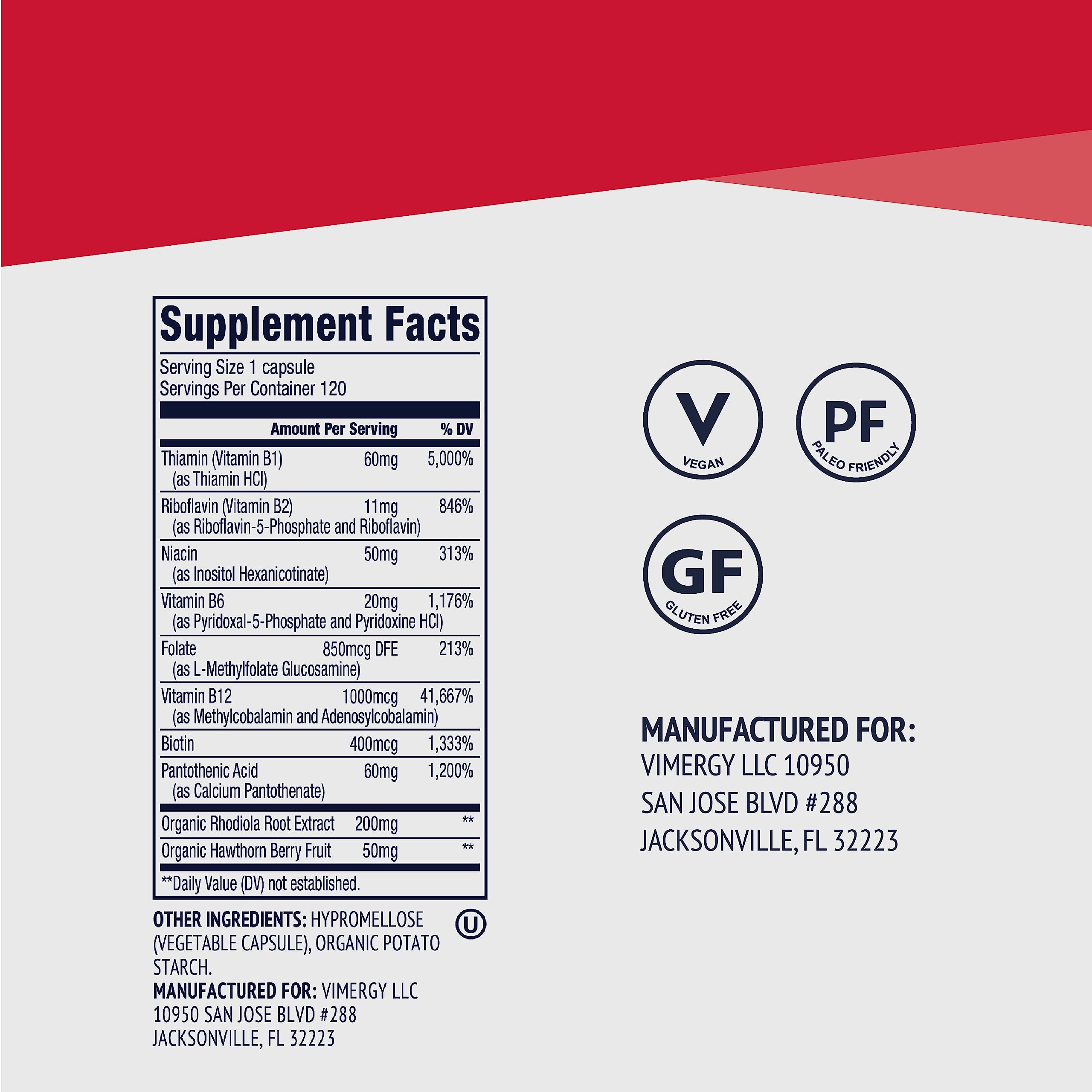 Vimergy Adapto-B Complex 8 Active B Vitamins packaging
