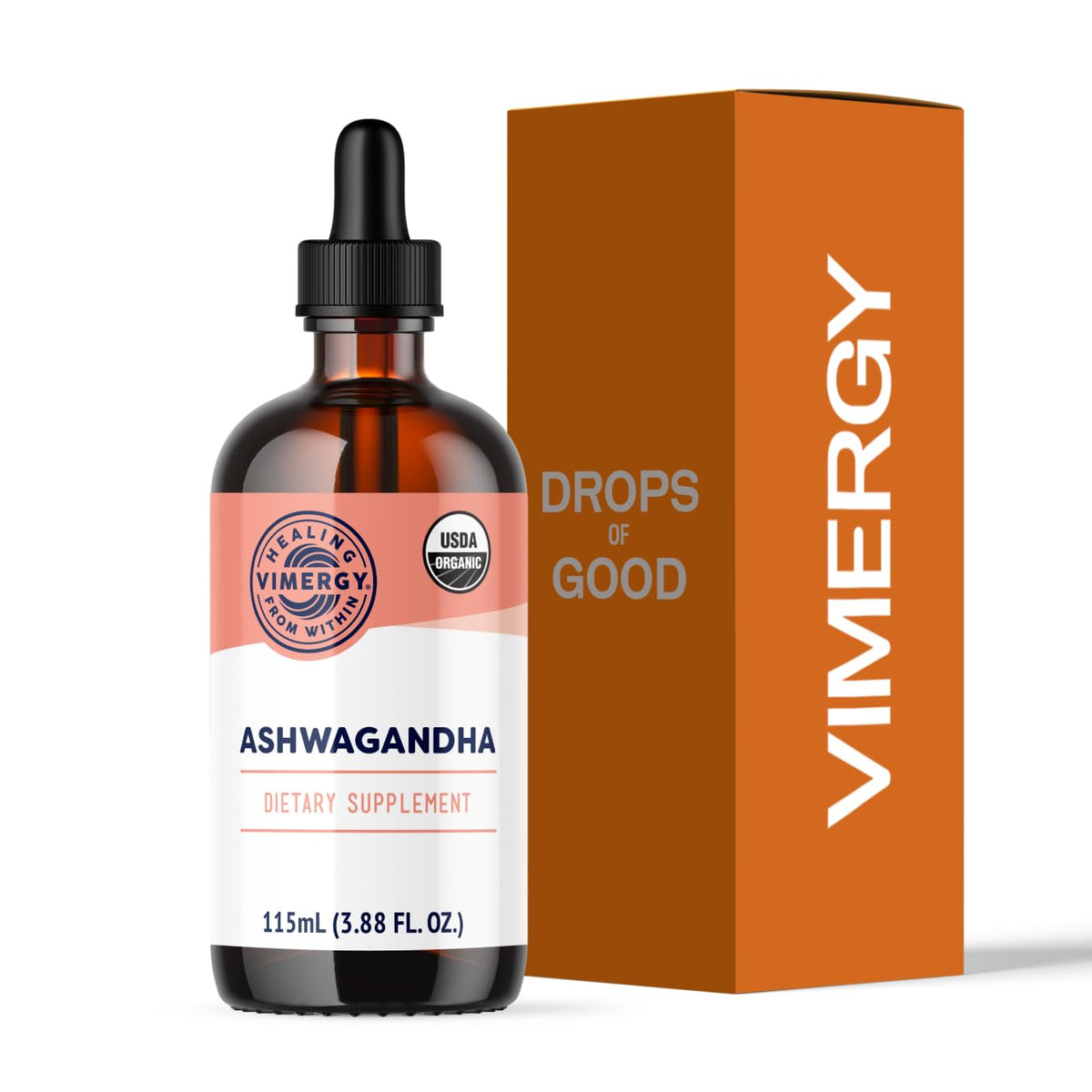Vimergy Ashwagandha Liquid Extract front view with label