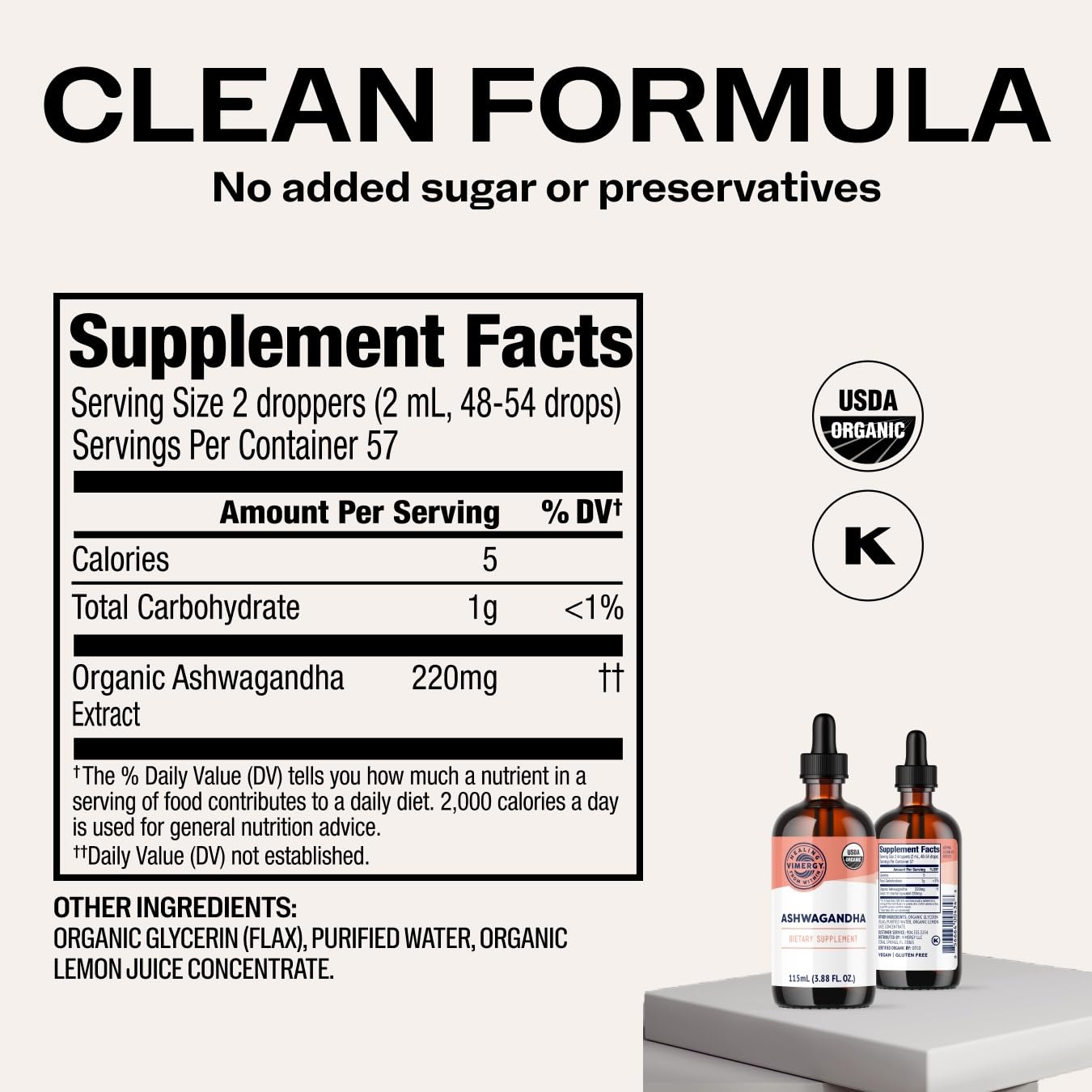 Vimergy Ashwagandha Liquid Extract packaging details