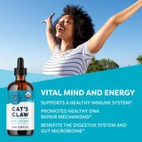 Vimergy Cat’s Claw Liquid Supplement 281g back view with ingredients