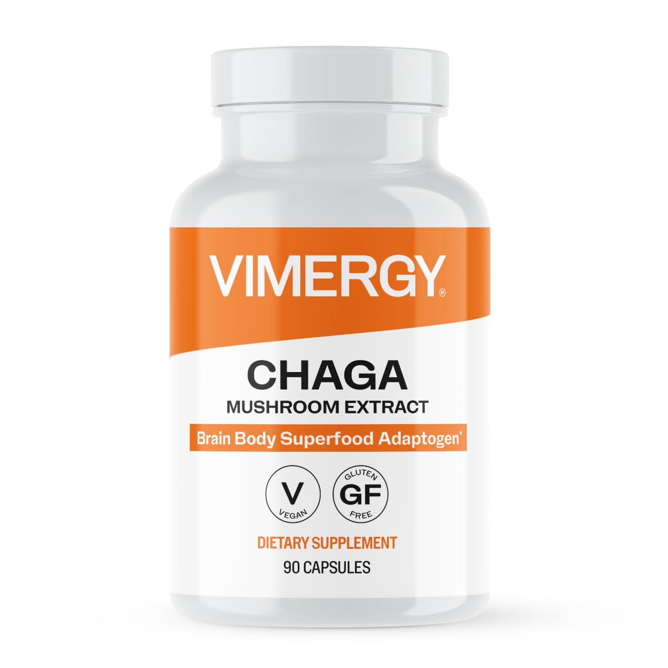 Vimergy Chaga Mushroom Capsules 60 count bottle front view