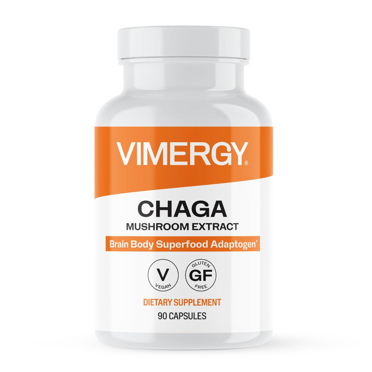 Vimergy Chaga Mushroom Capsules 60 count bottle front view