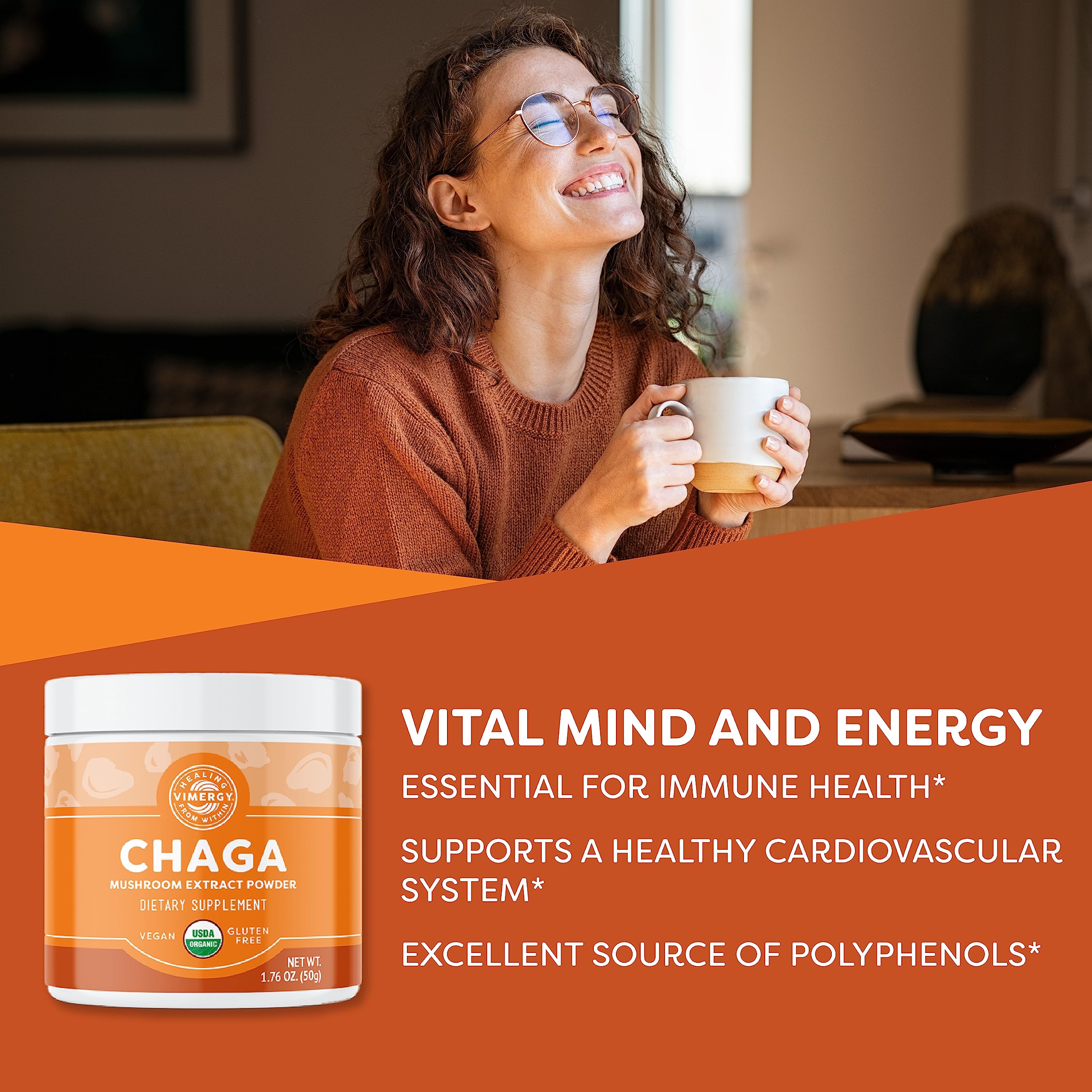 Vimergy Chaga Mushroom Powder 50g packaging