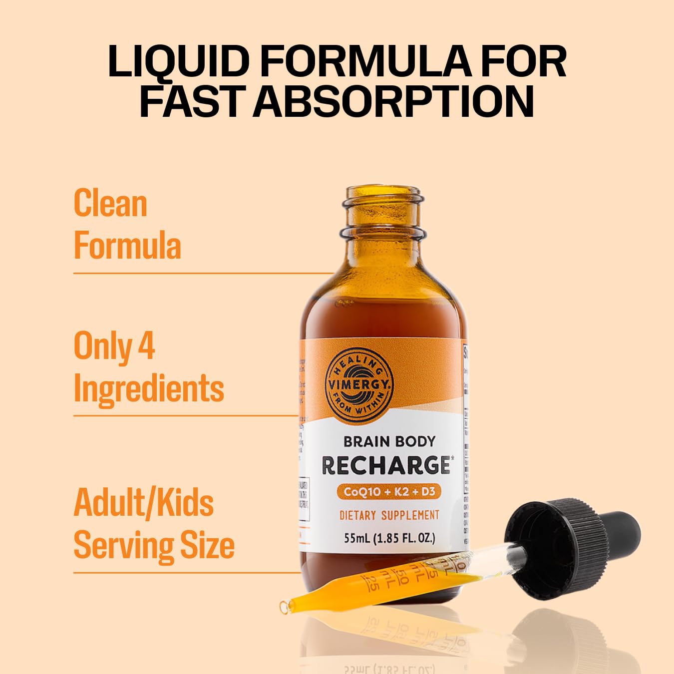 Vimergy Fatigue-Fighting 3-in-1 Liquid Supplement side view
