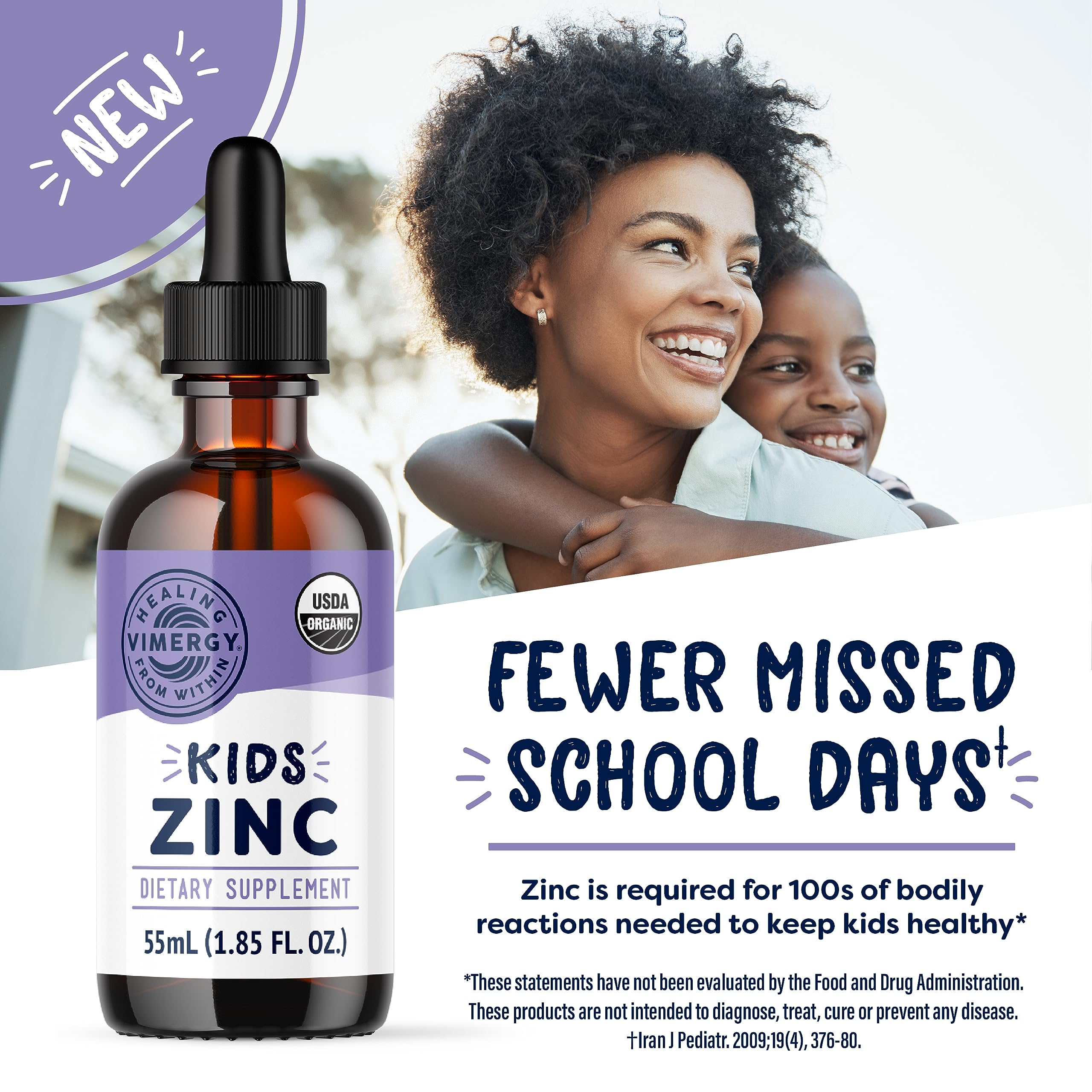 Vimergy Kids Organic Liquid Zinc Drops marked dropper