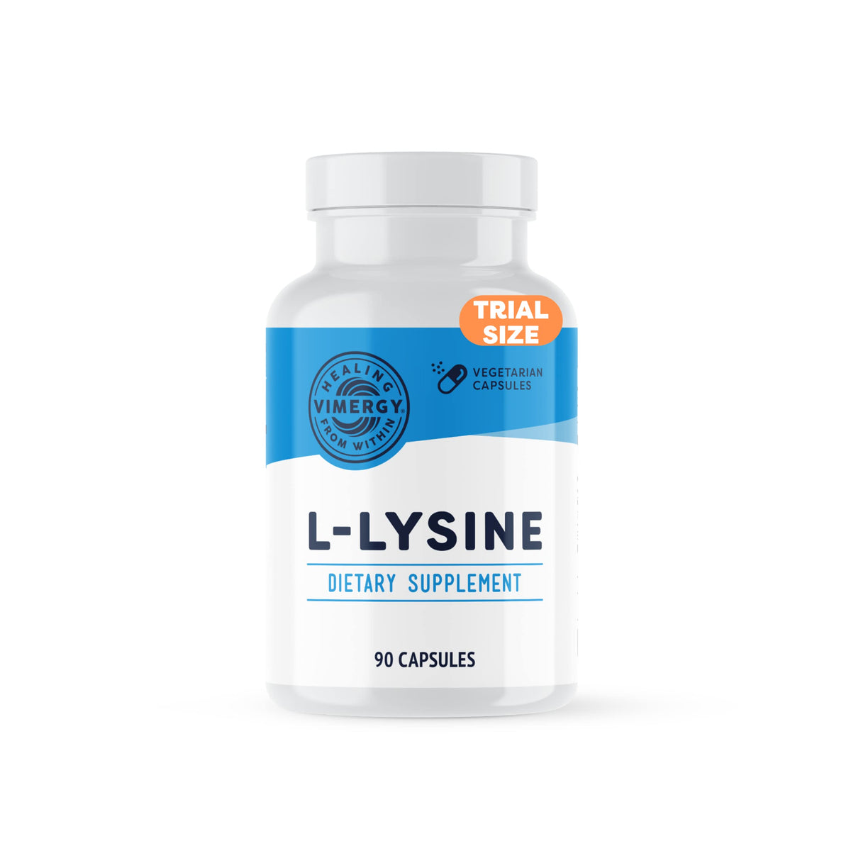 Vimergy L-Lysine 500mg vegan capsules front view
