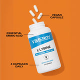 Vimergy L-Lysine Capsules 500mg back label