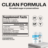 Vimergy L-Lysine Capsules 500mg with fresh vegetables