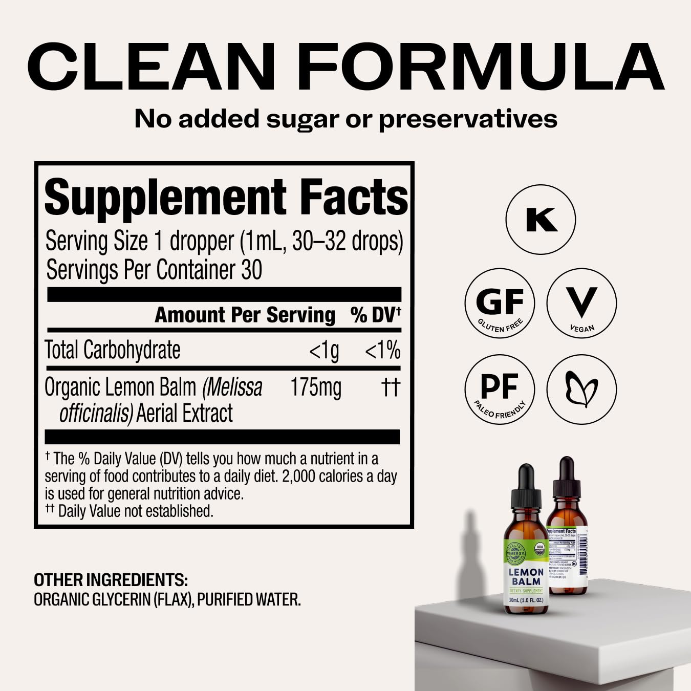 Vimergy Lemon Balm Liquid Supplement 82g in lifestyle setting