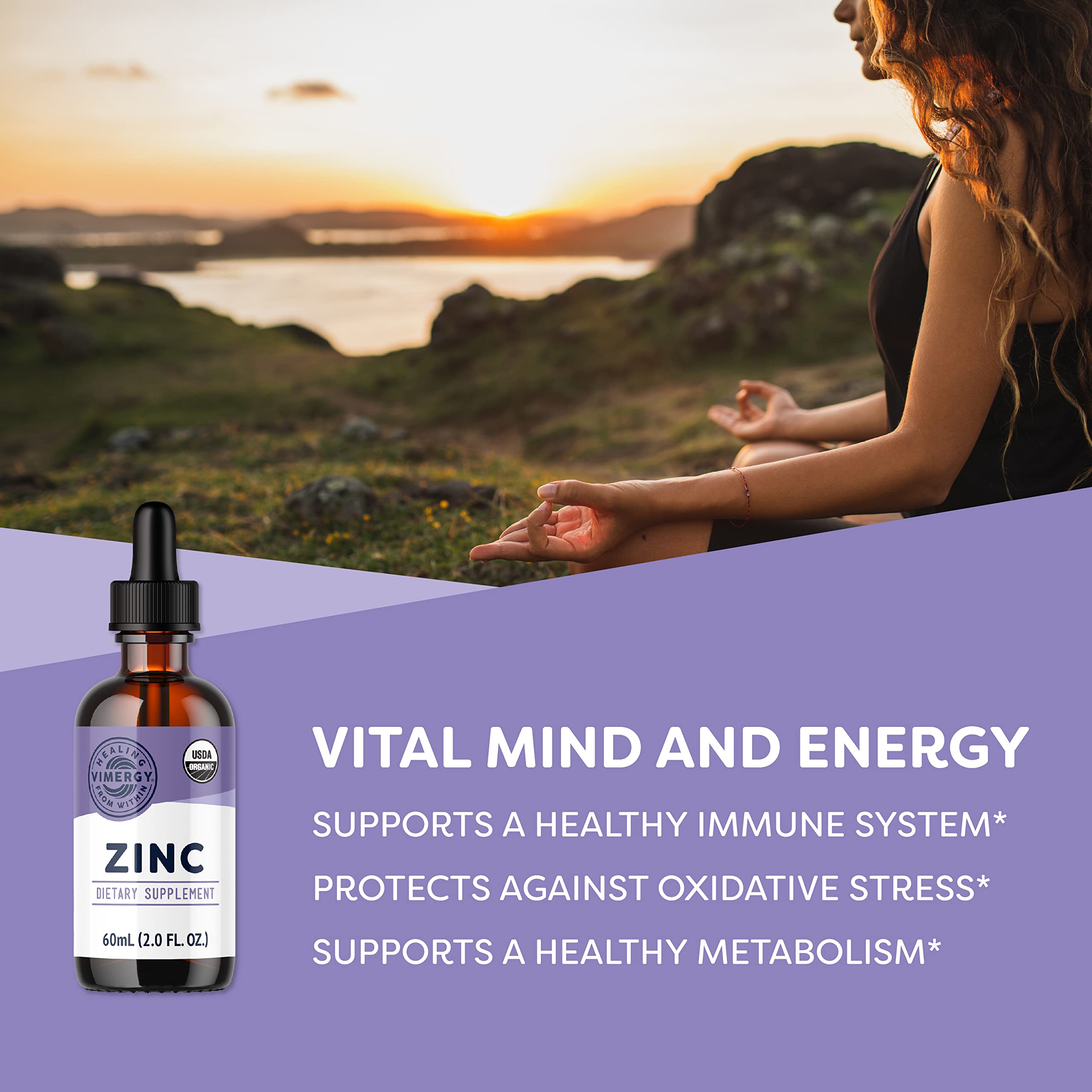 Vimergy Liquid Zinc Drops 150g bottle with label