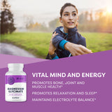 Vimergy Magnesium Glycinate capsules on a wooden surface