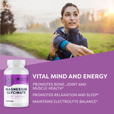 Vimergy Magnesium Glycinate capsules on a wooden table