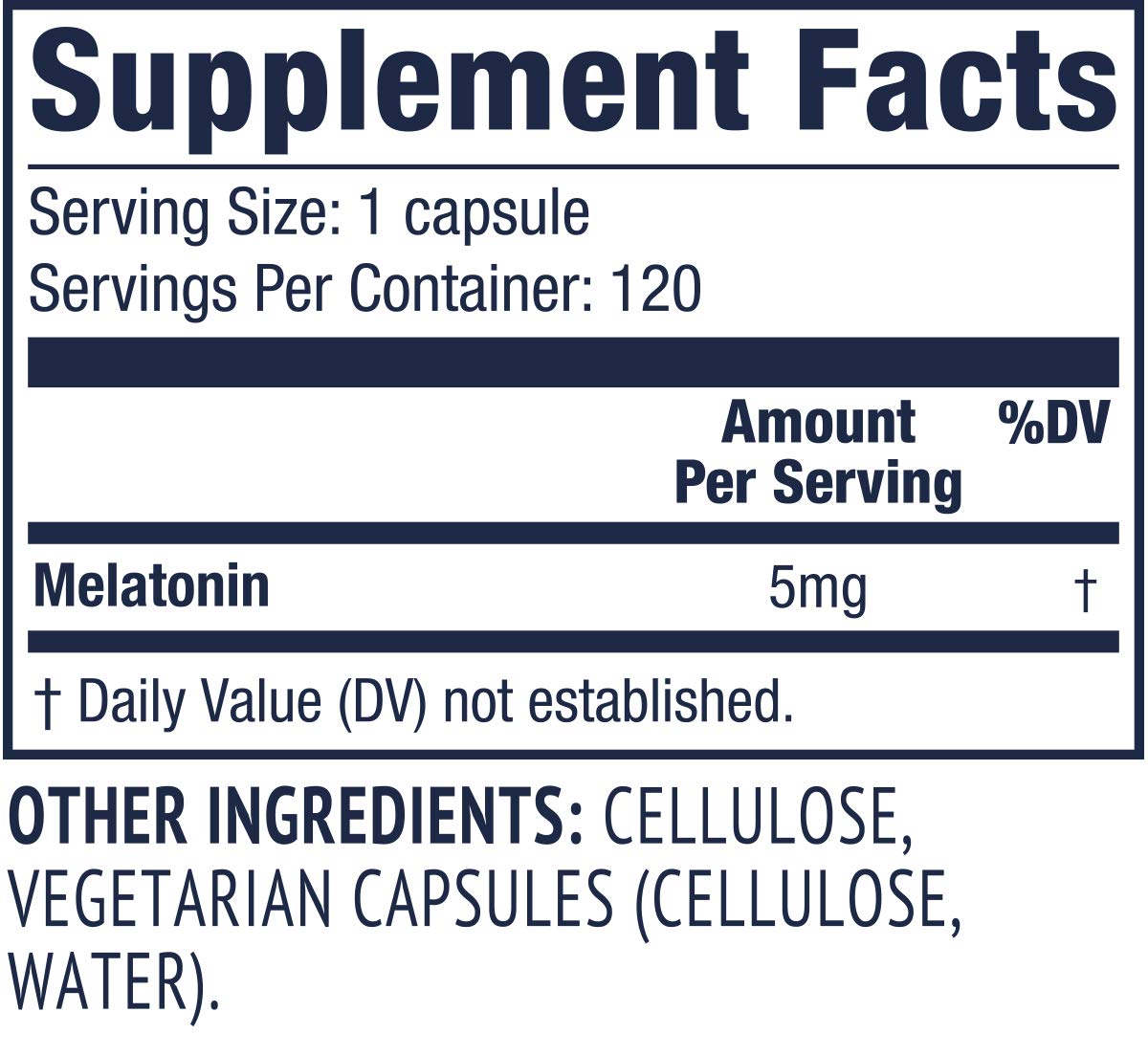 Vimergy Melatonin Capsules 5mg ingredients list