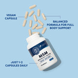 Vimergy MSM Capsules 780mg OptiMSM bottle with label