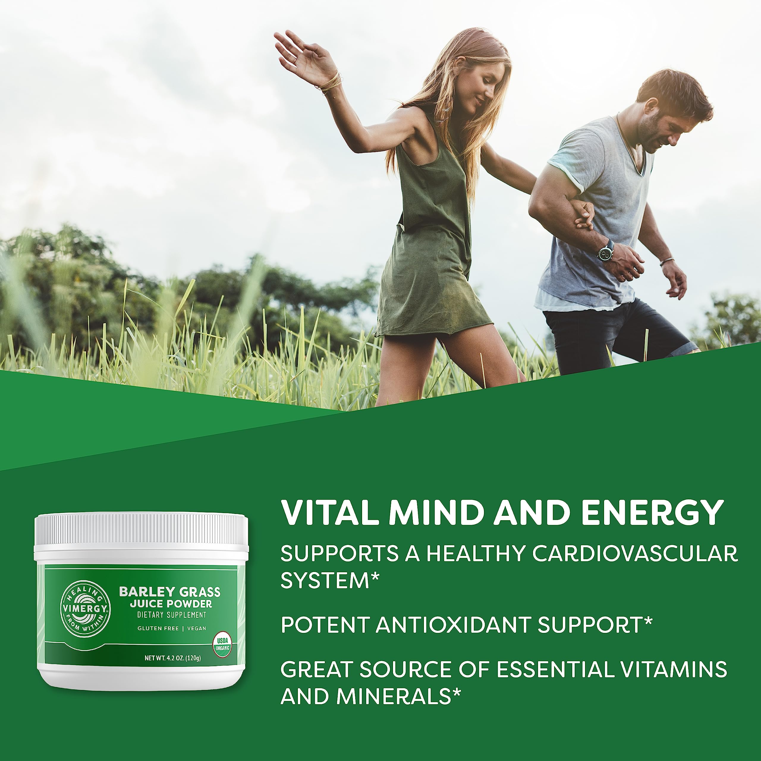 Vimergy Organic Barley Grass Juice Powder 125g packaging