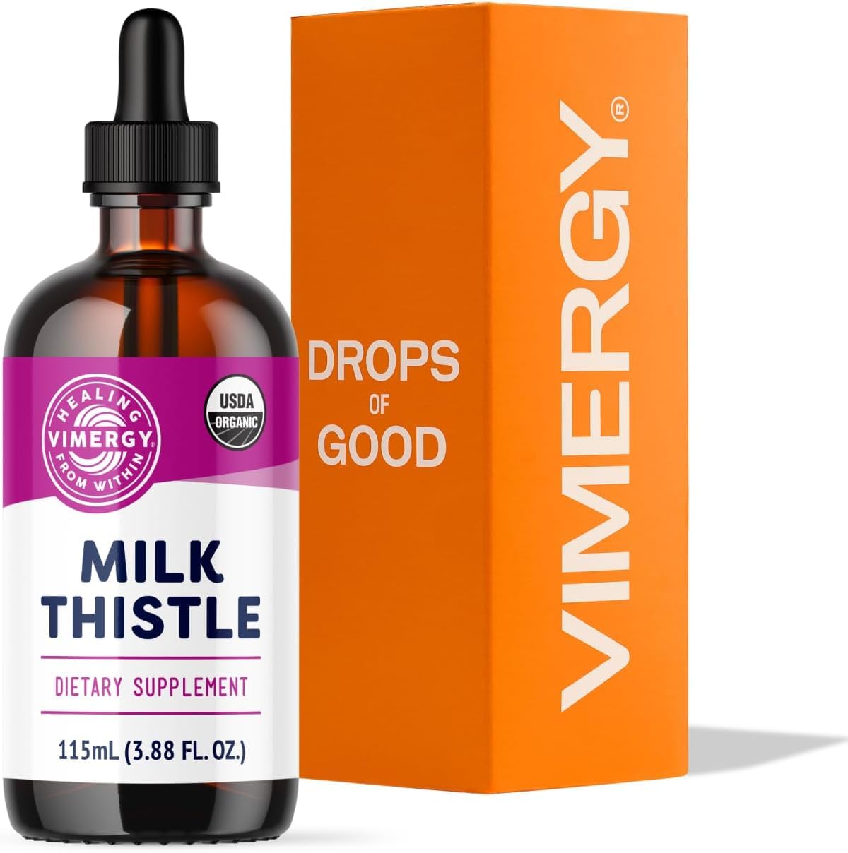 Vimergy Organic Liquid Milk Thistle 110mg front view