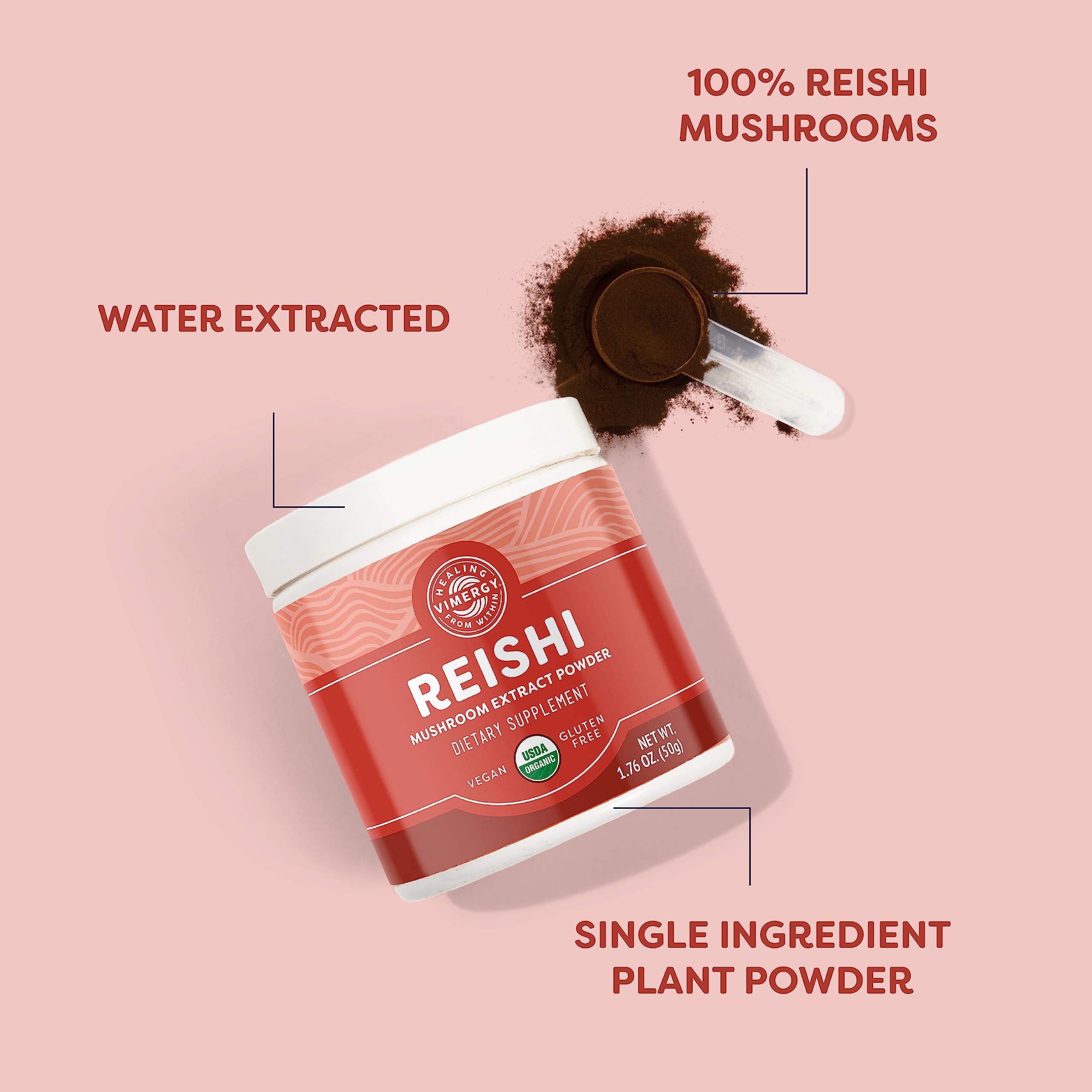Vimergy Reishi Mushroom Powder mixed in a smoothie