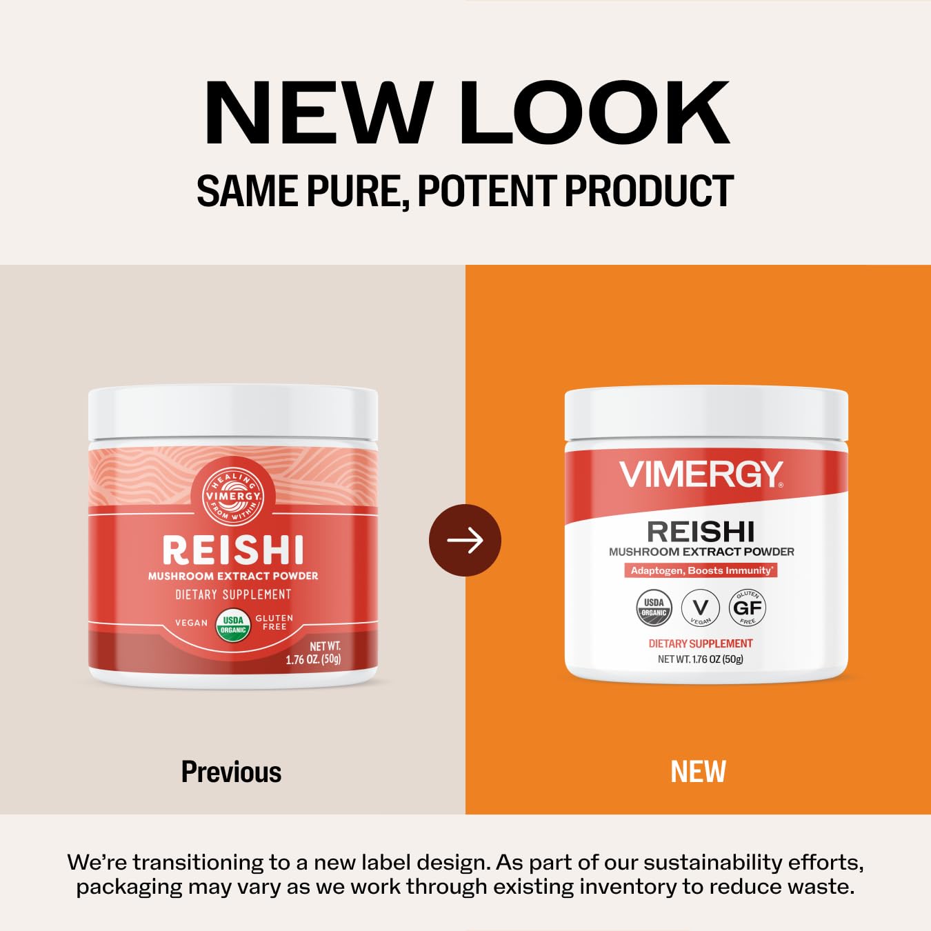 Vimergy Reishi Mushroom Powder packaging side view