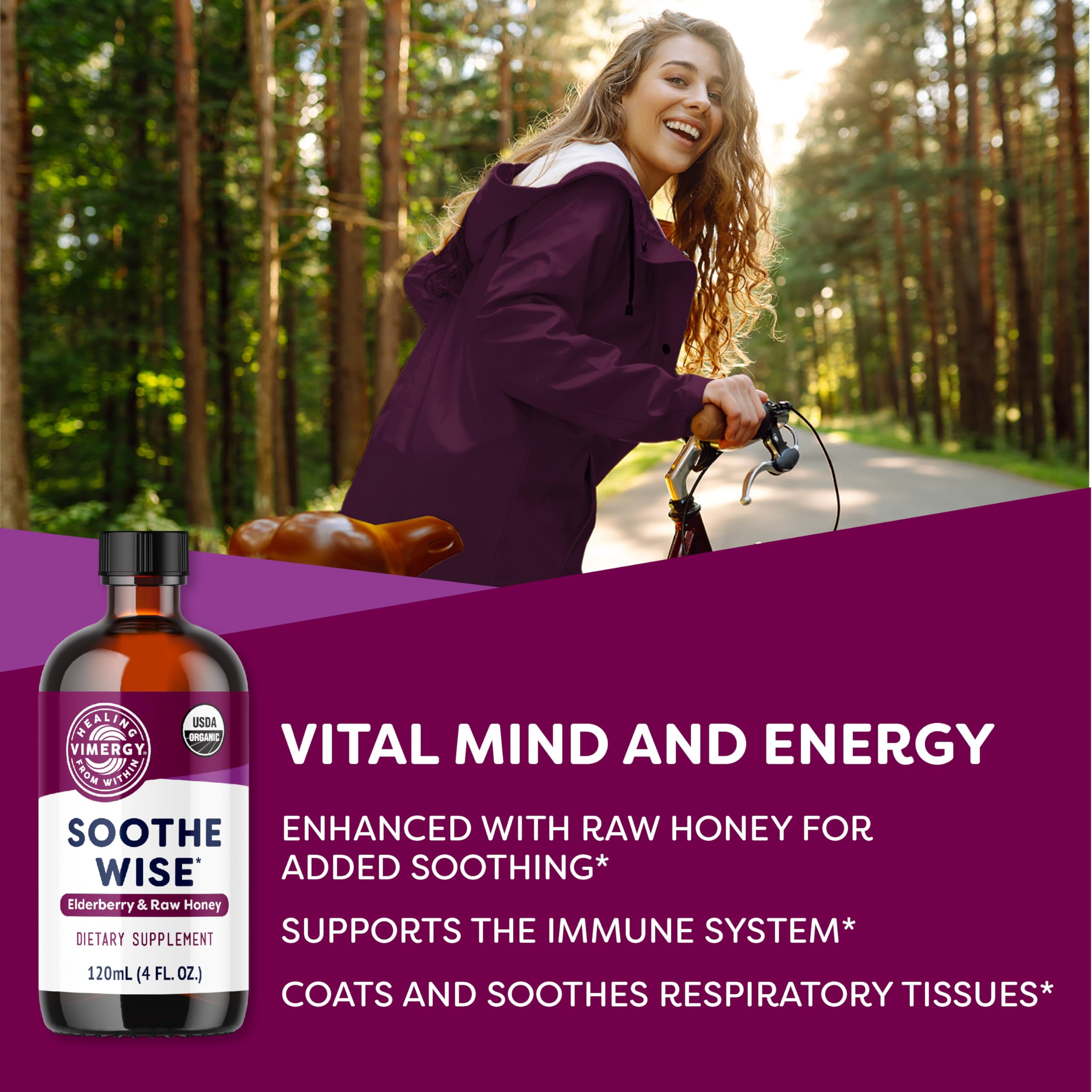 Vimergy Soothe Wise Elderberry Syrup 280g back view