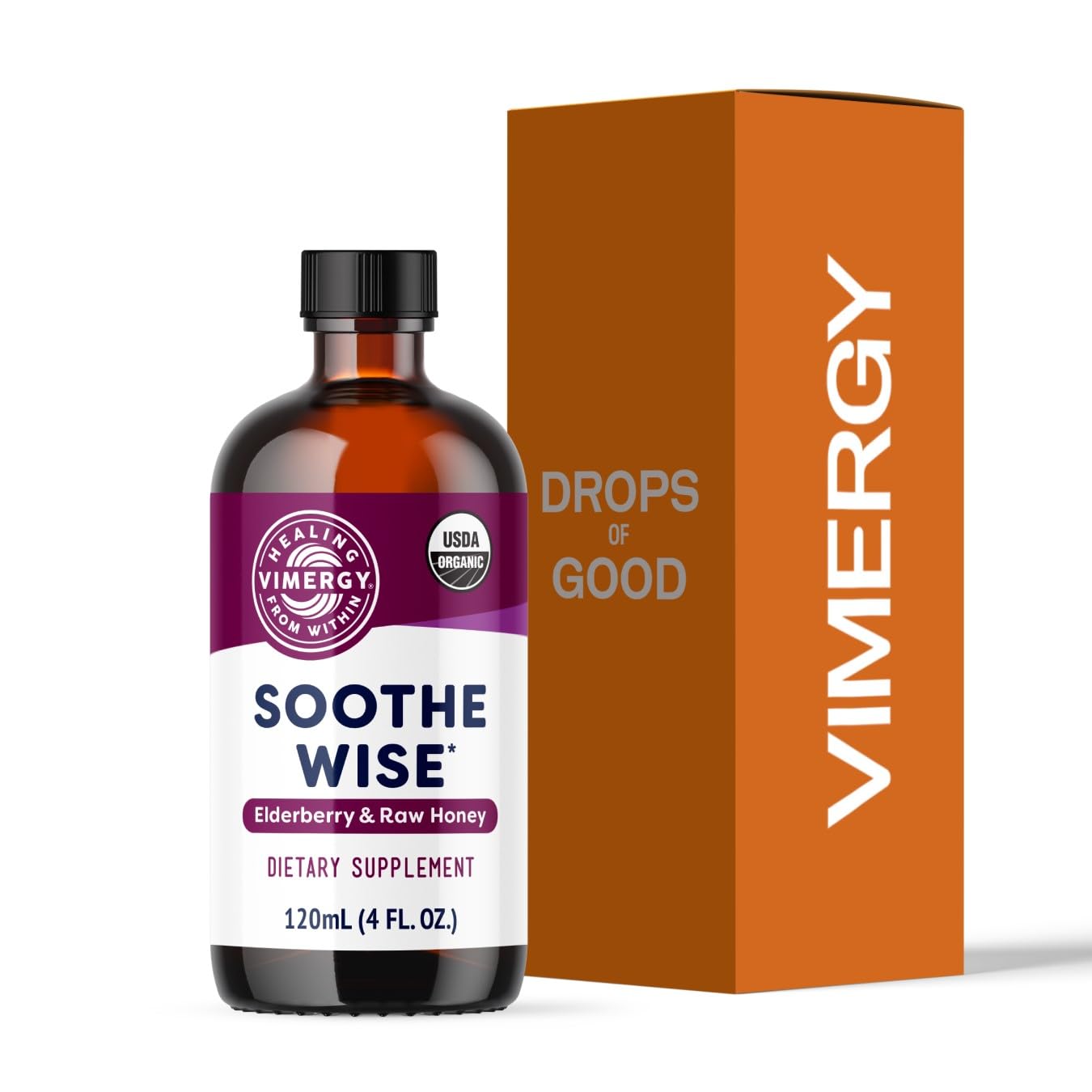 Vimergy Soothe Wise Elderberry Syrup 280g front view