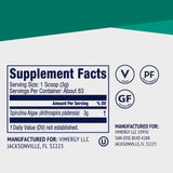Vimergy Spirulina Powder 250g side view of the packaging
