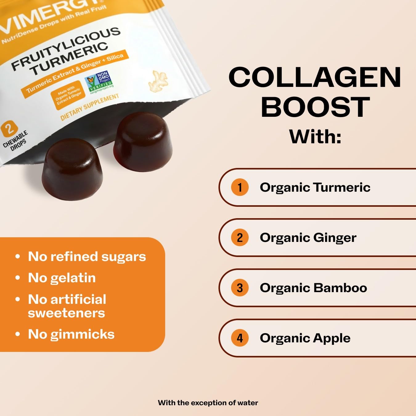 Vimergy Turmeric Supplement side view showing ingredients