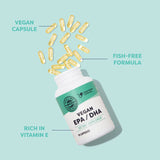 Vimergy Vegan Omega-3 Capsules showing capsule size