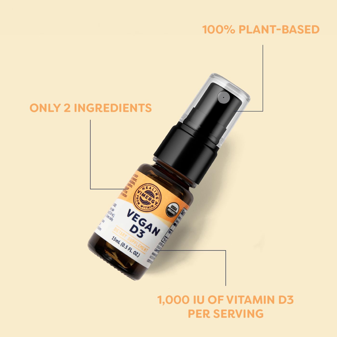 Vimergy Vitamin D3 Liquid Supplement 1000IU ingredients list