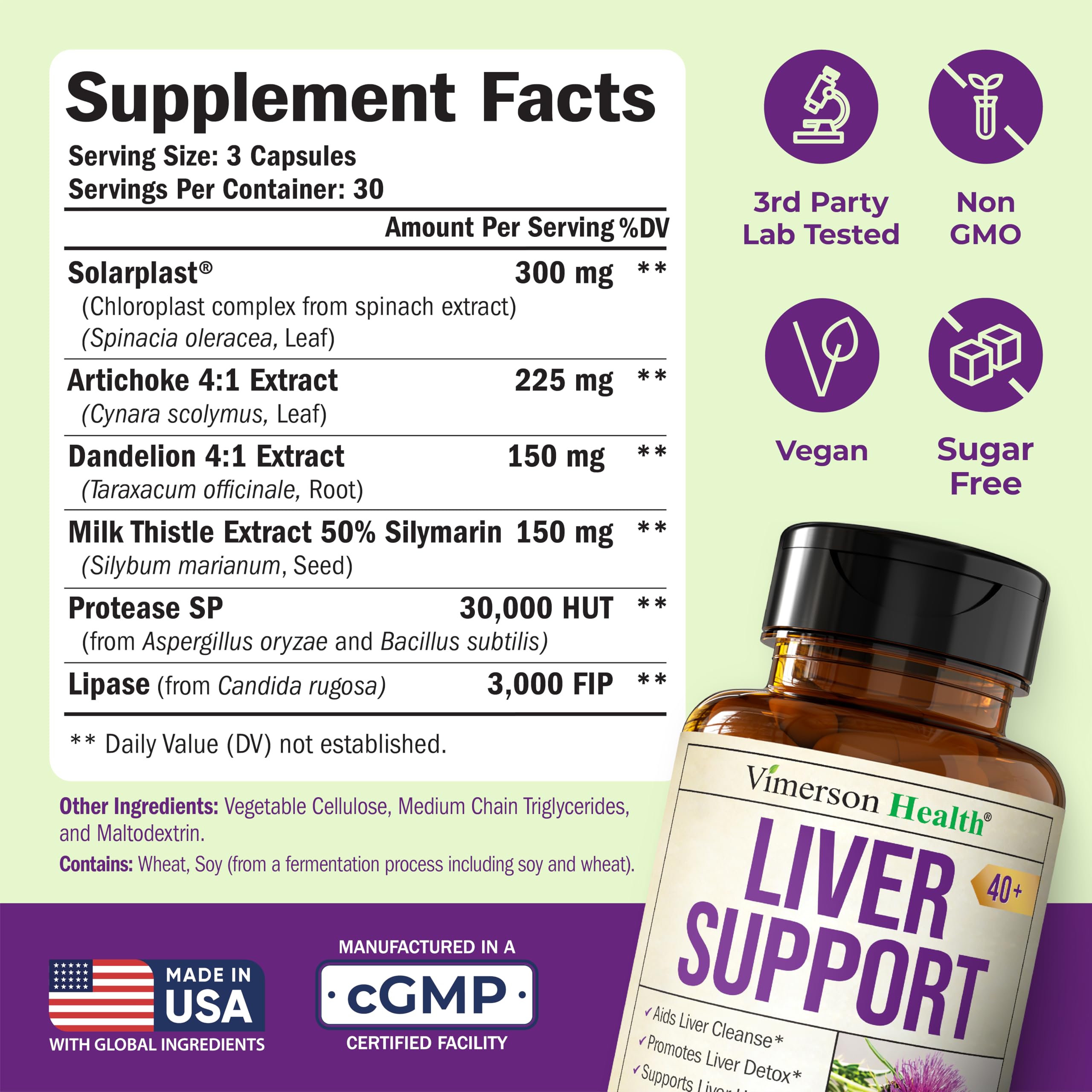 Vimerson Health Artichoke Supplement side view showing capsule