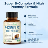 Vimerson Health B-Complex Vitamins opened bottle with capsules visible