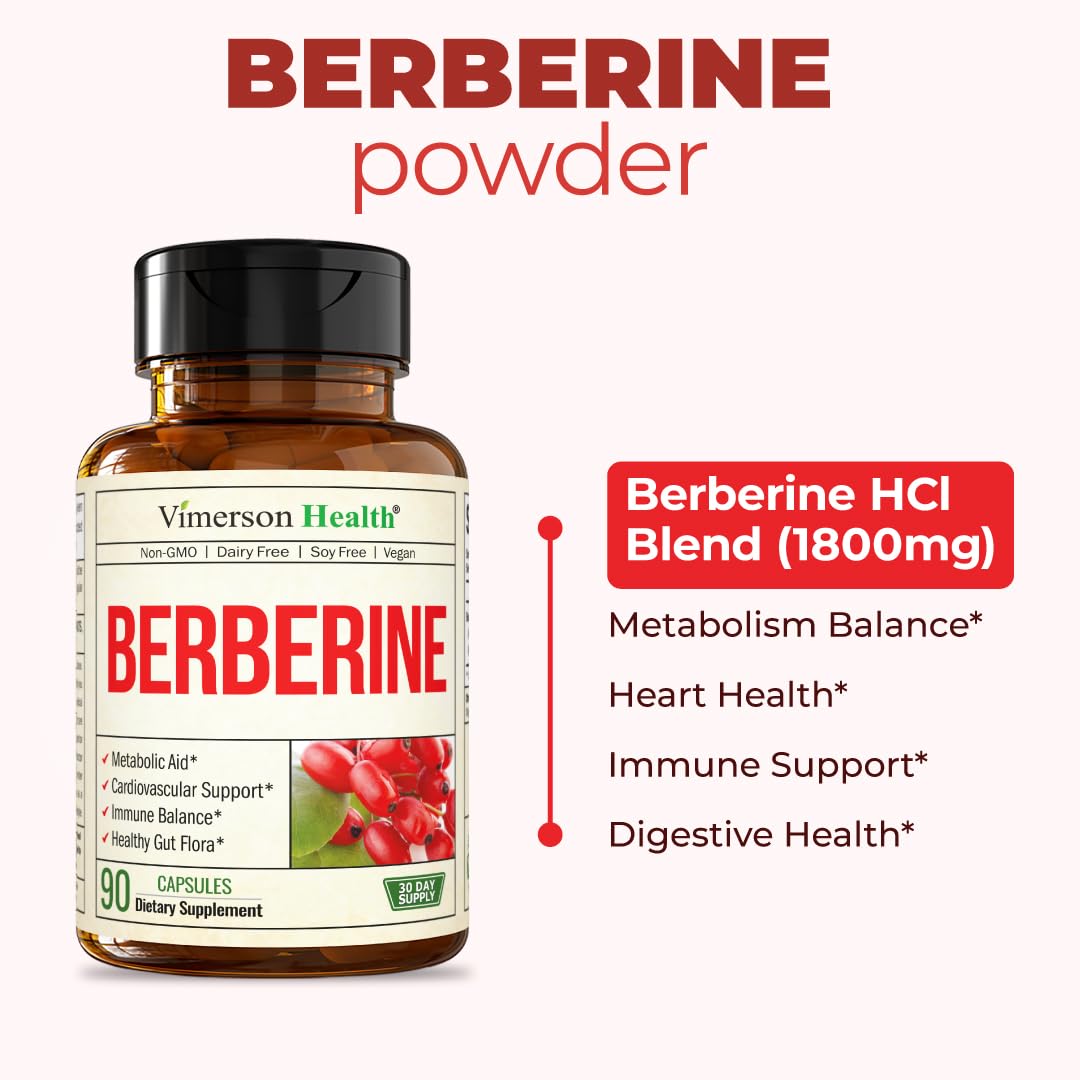 Vimerson Health Berberine Powder Capsules 1800mg with measuring spoon