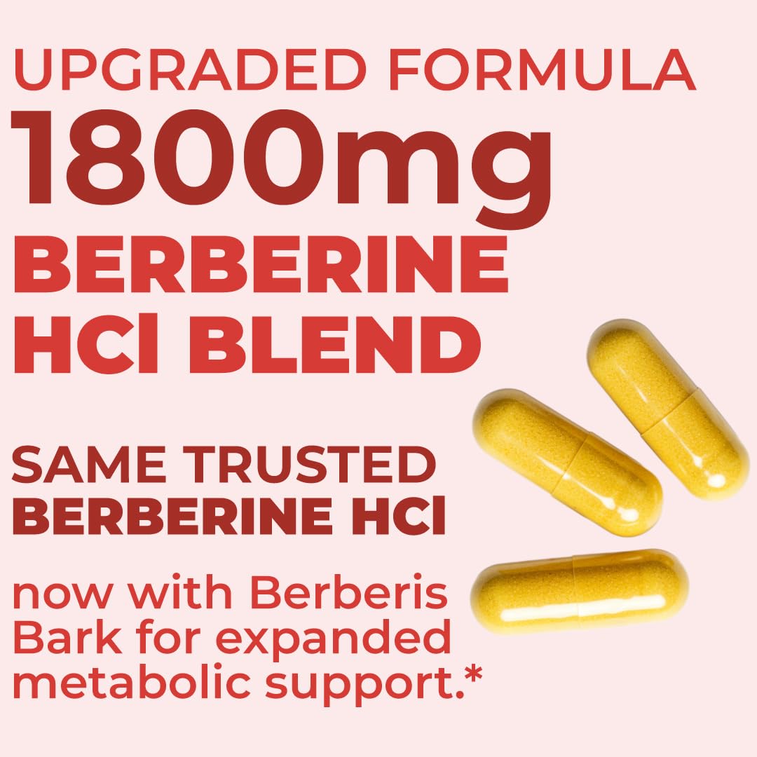 Vimerson Health Berberine Powder Capsules 1800mg with plant background