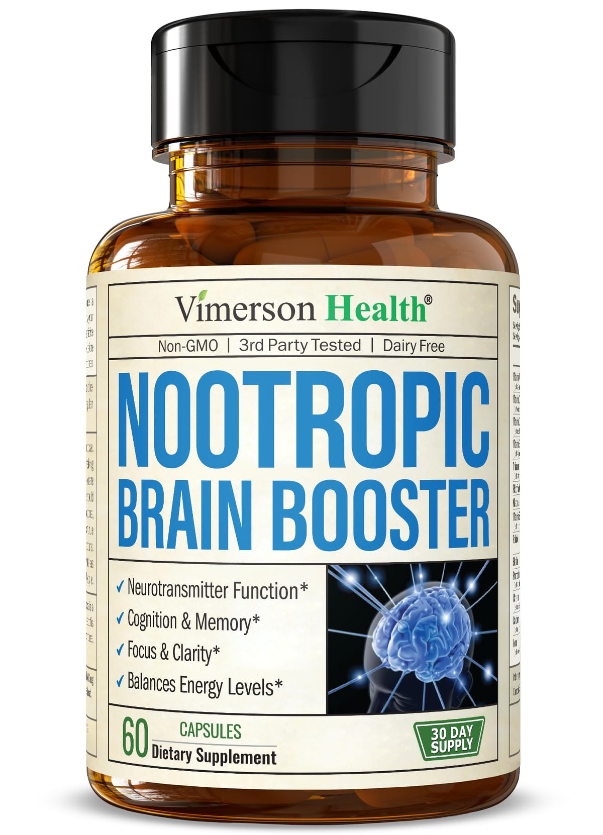 Vimerson Health Brain support Supplement 60 capsules front view