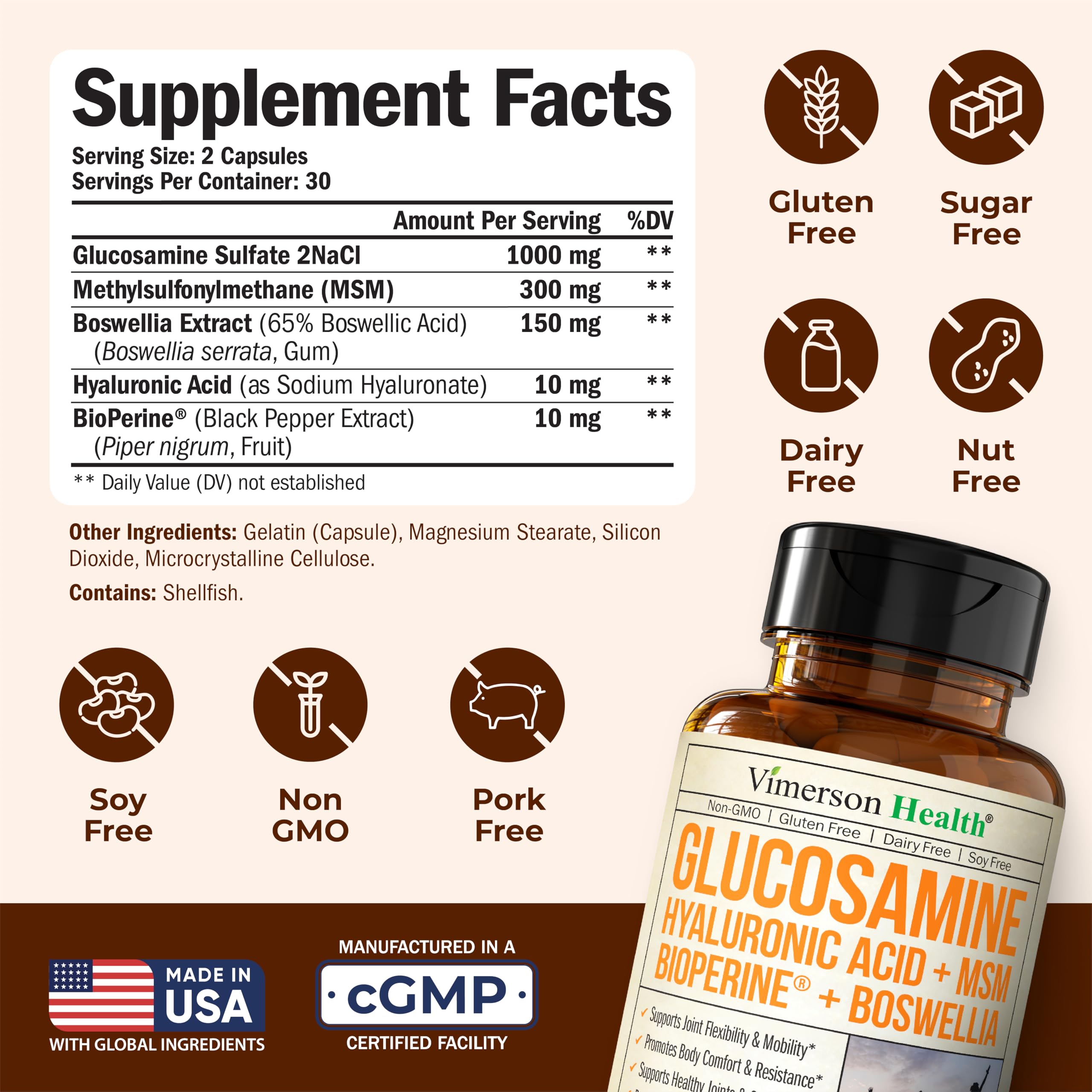 Vimerson Health Chondroitin capsules close-up
