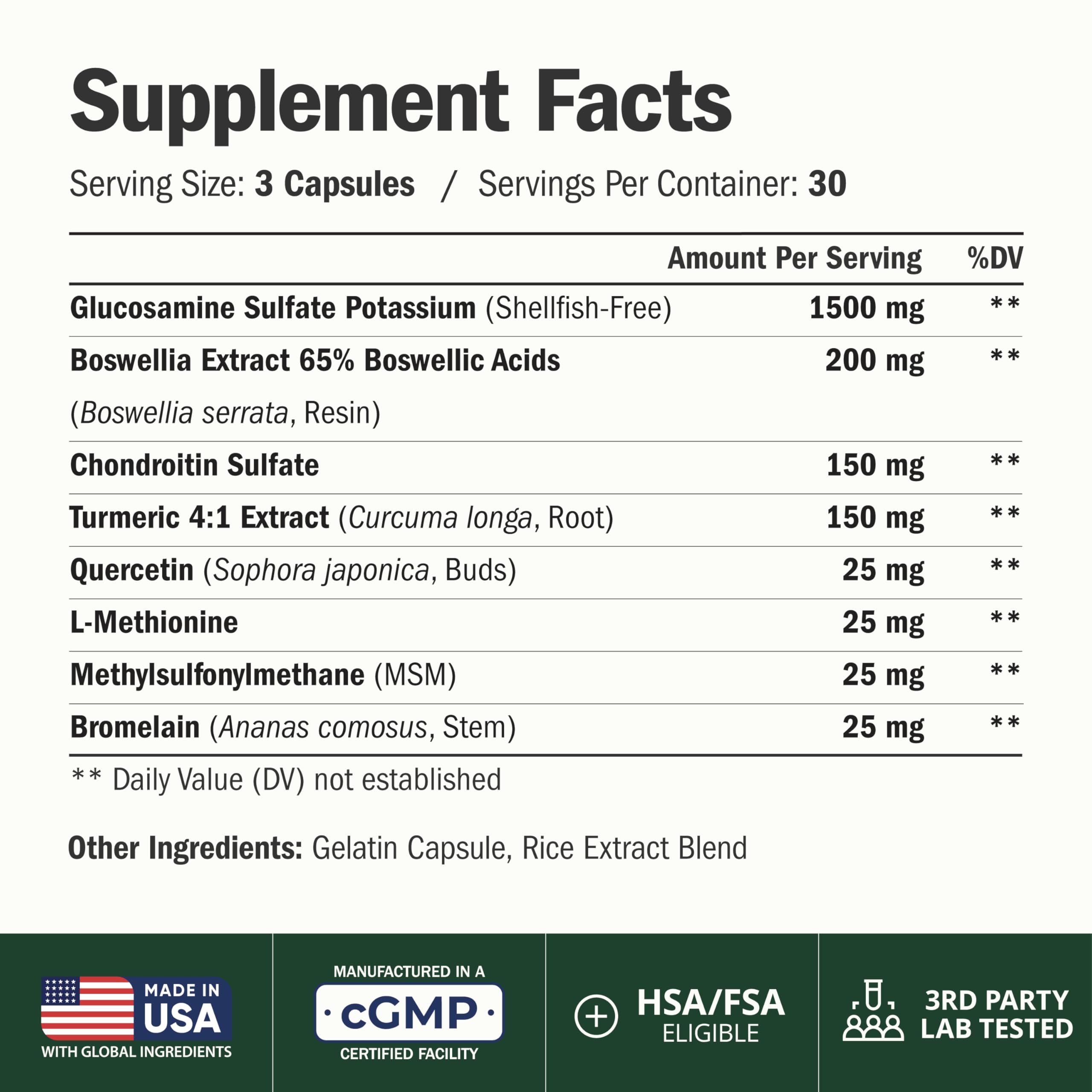 Vimerson Health Chondroitin Supplement bottle side view